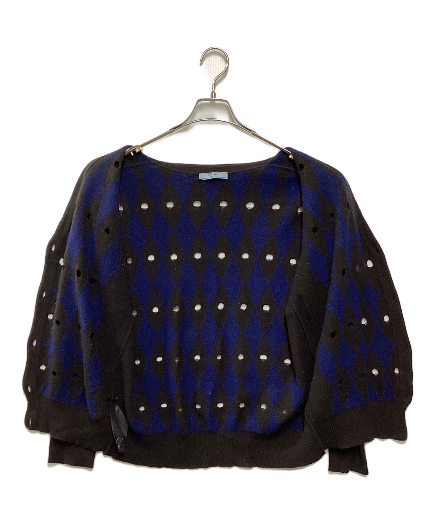 中古・古着通販】PRADA (プラダ) アーガイルニットカーディガン