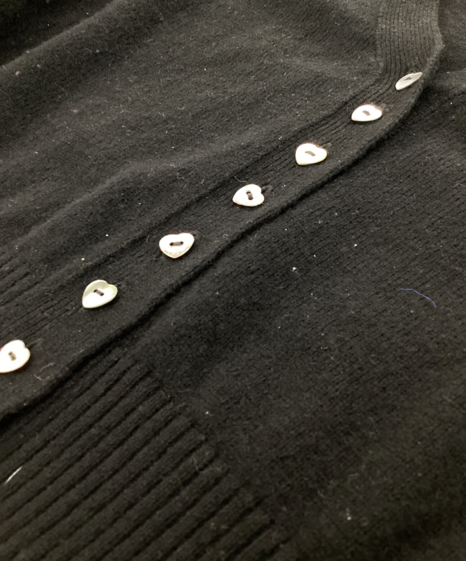 中古・古着通販】cygne (シーニュ) ハートカーディガン ブラック