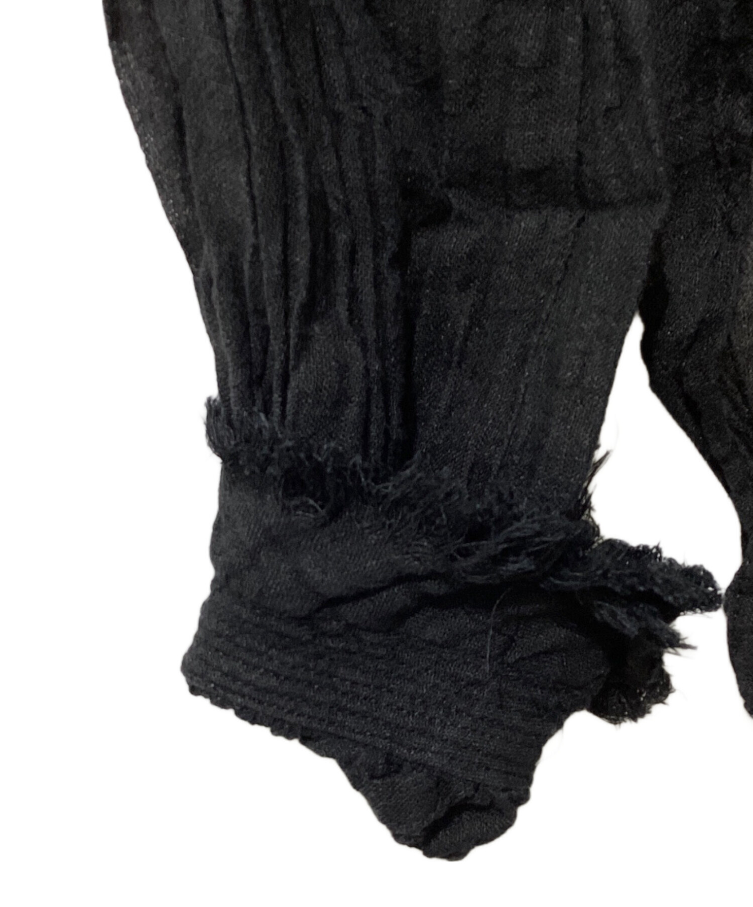 中古・古着通販】yunahica (ユナヒカ) リネンフリルシャツ ブラック