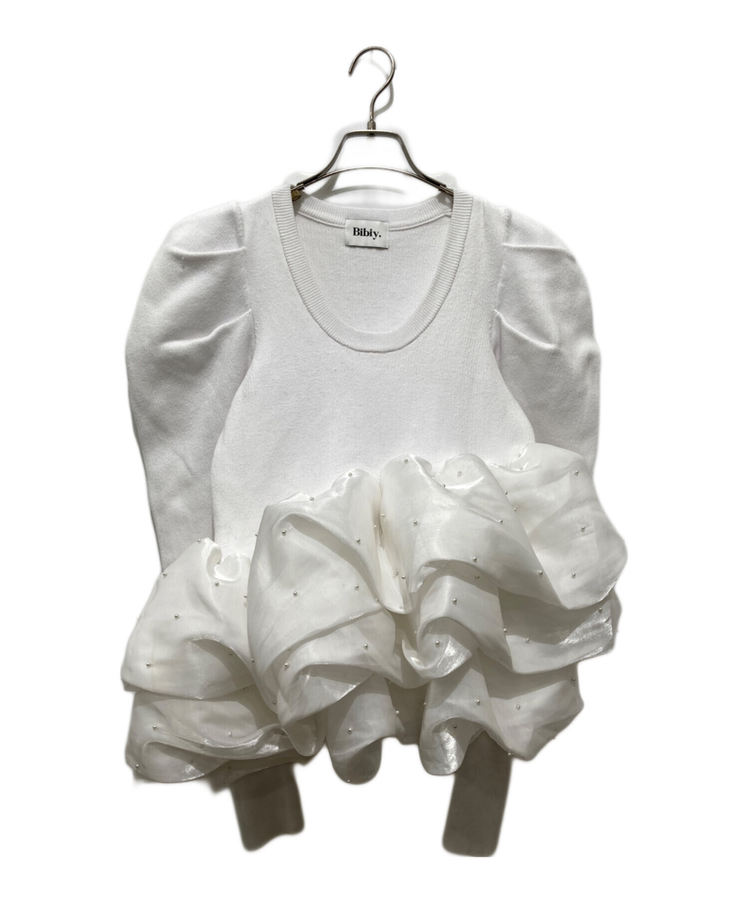 中古・古着通販】Bibiy. (ビビィ) AMELIE PEPURAMU KNIT ホワイト