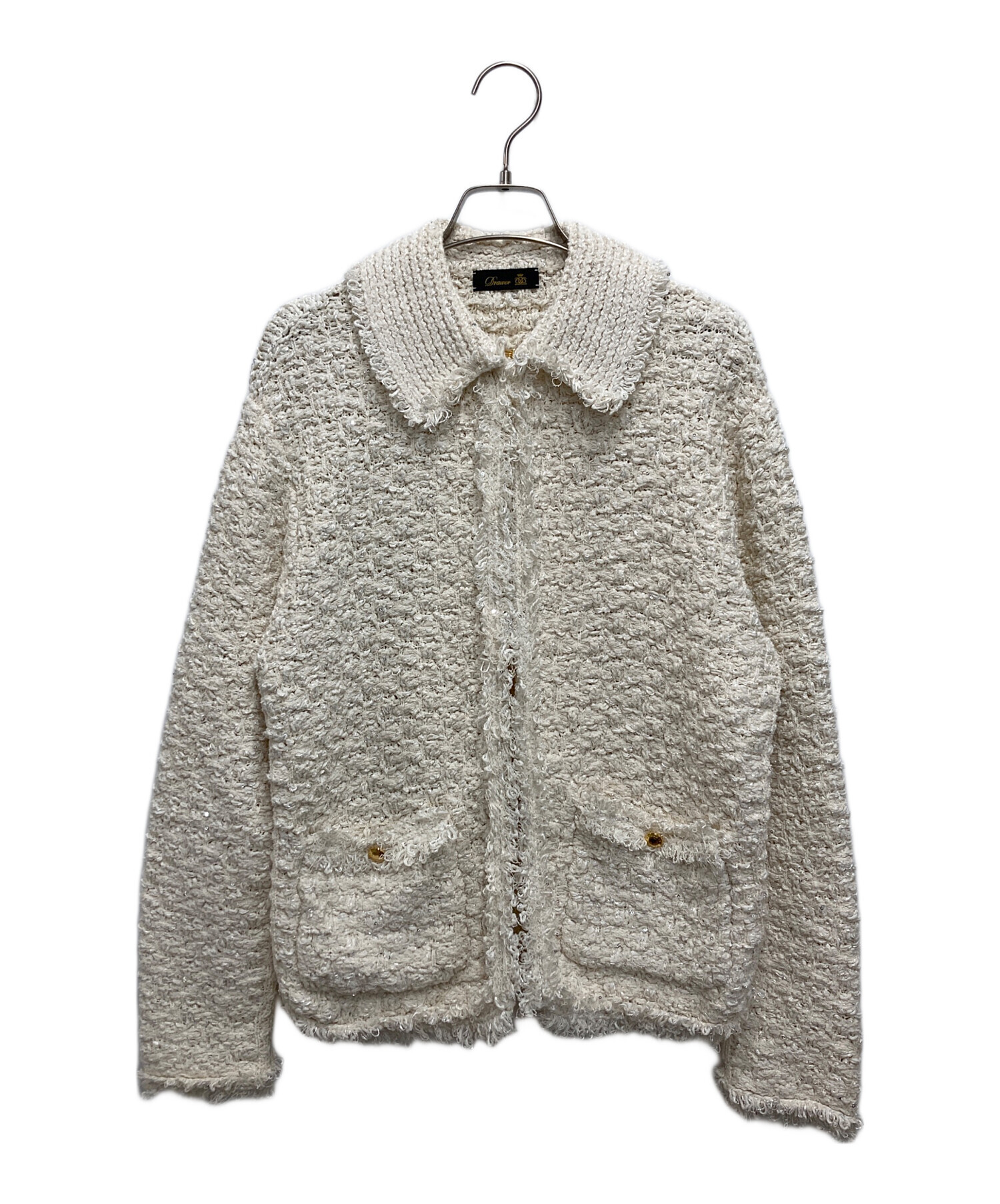 中古・古着通販】DRAWER (ドゥロワー) 3Gツイードスパンコールニット