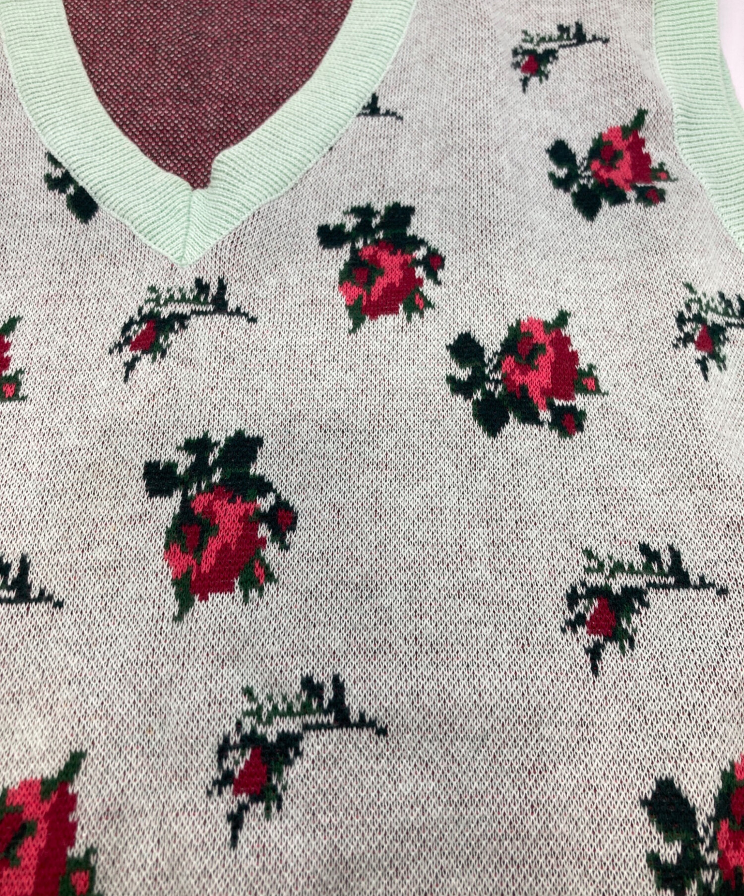 中古・古着通販】TTT MSW (ティー) フラワーニットベスト グリーン