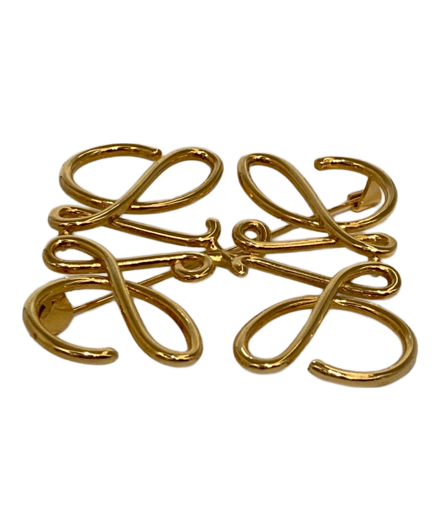 中古・古着通販】LOEWE (ロエベ) アナグラムブローチ ゴールド