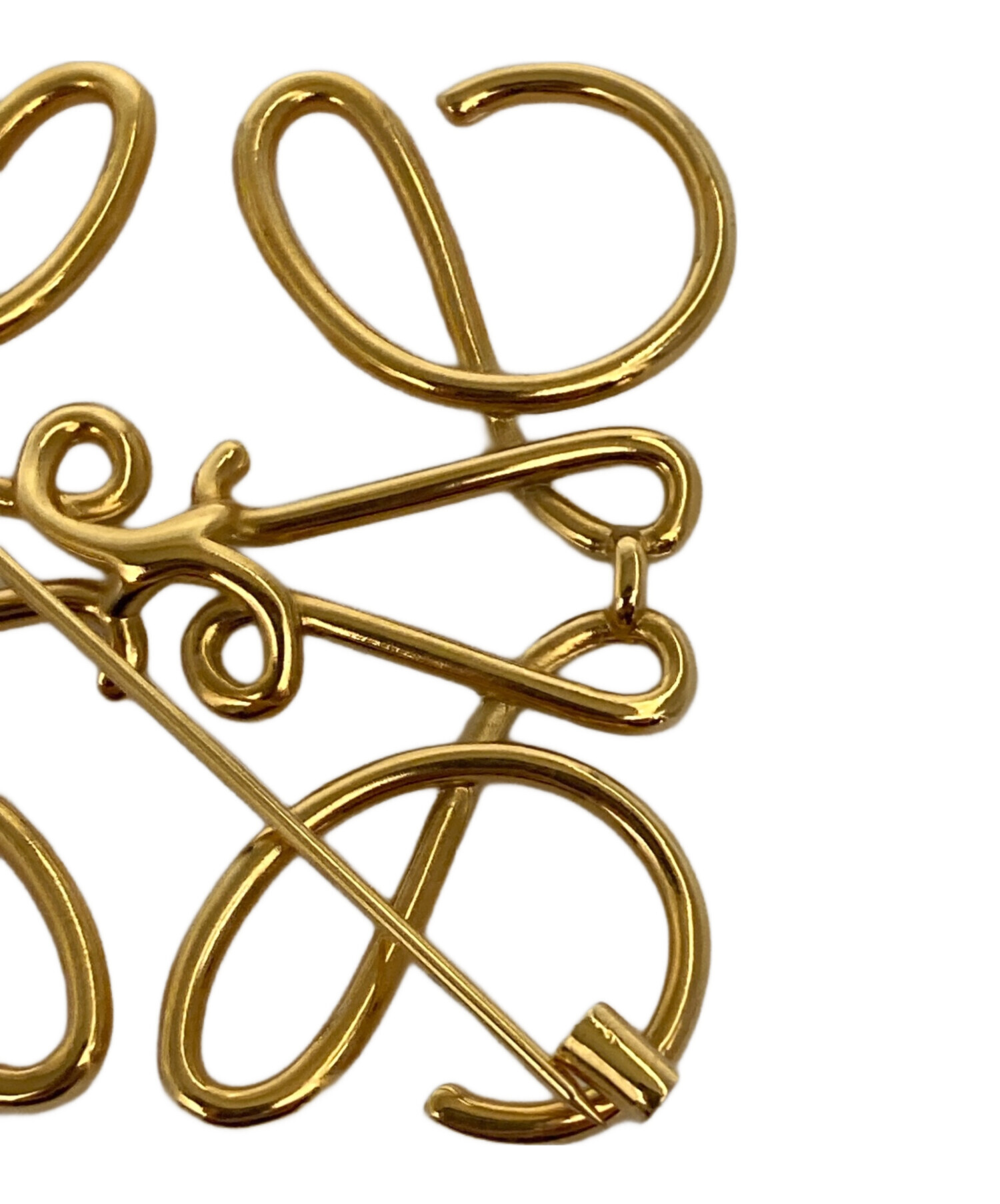 中古・古着通販】LOEWE (ロエベ) アナグラムブローチ ゴールド