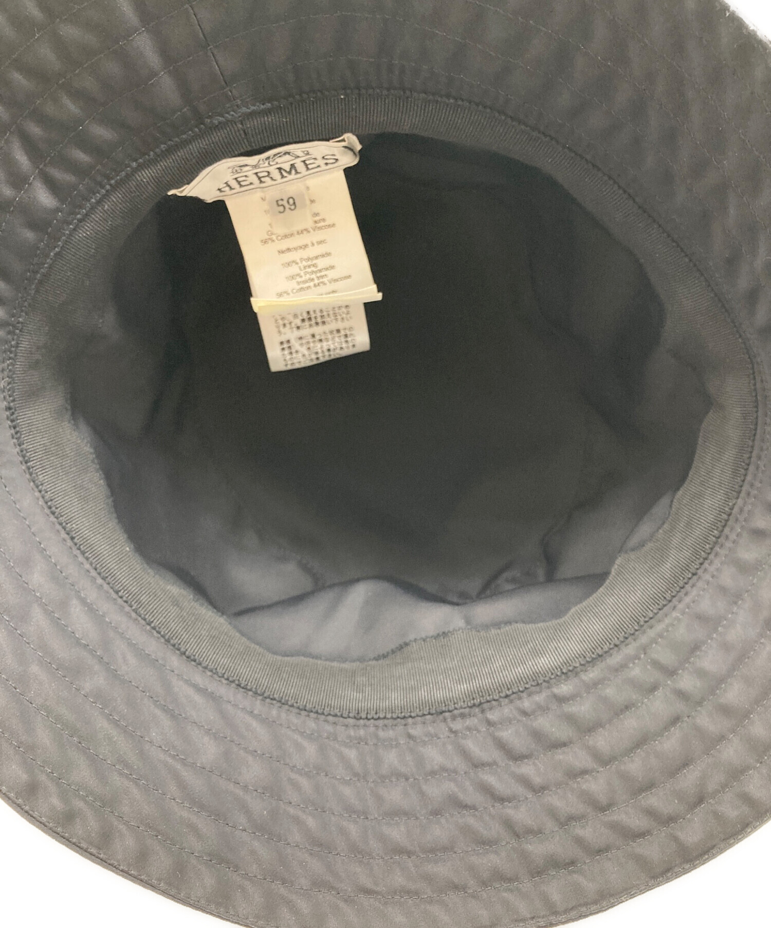 中古・古着通販】HERMES (エルメス) Hロゴ刺繍ナイロンバケットハット