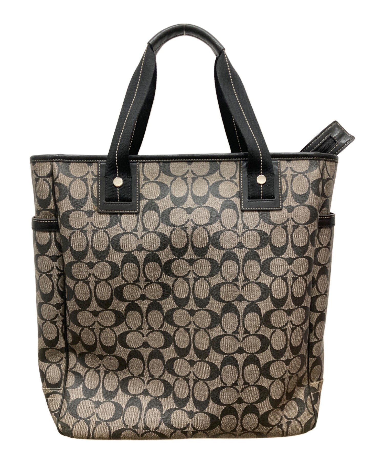 中古・古着通販】COACH (コーチ) シグネチャートートバッグ グレー