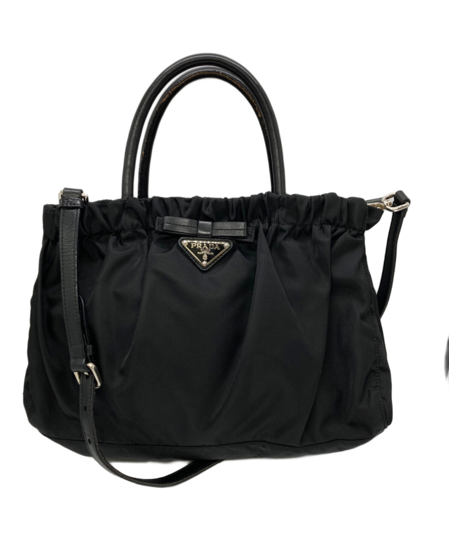 中古・古着通販】PRADA (プラダ) リボンギャザー2WAYバッグ