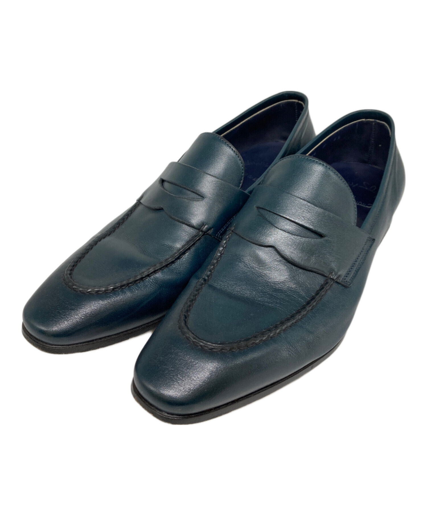 中古・古着通販】Santoni (サントーニ) レザーローファー ネイビー