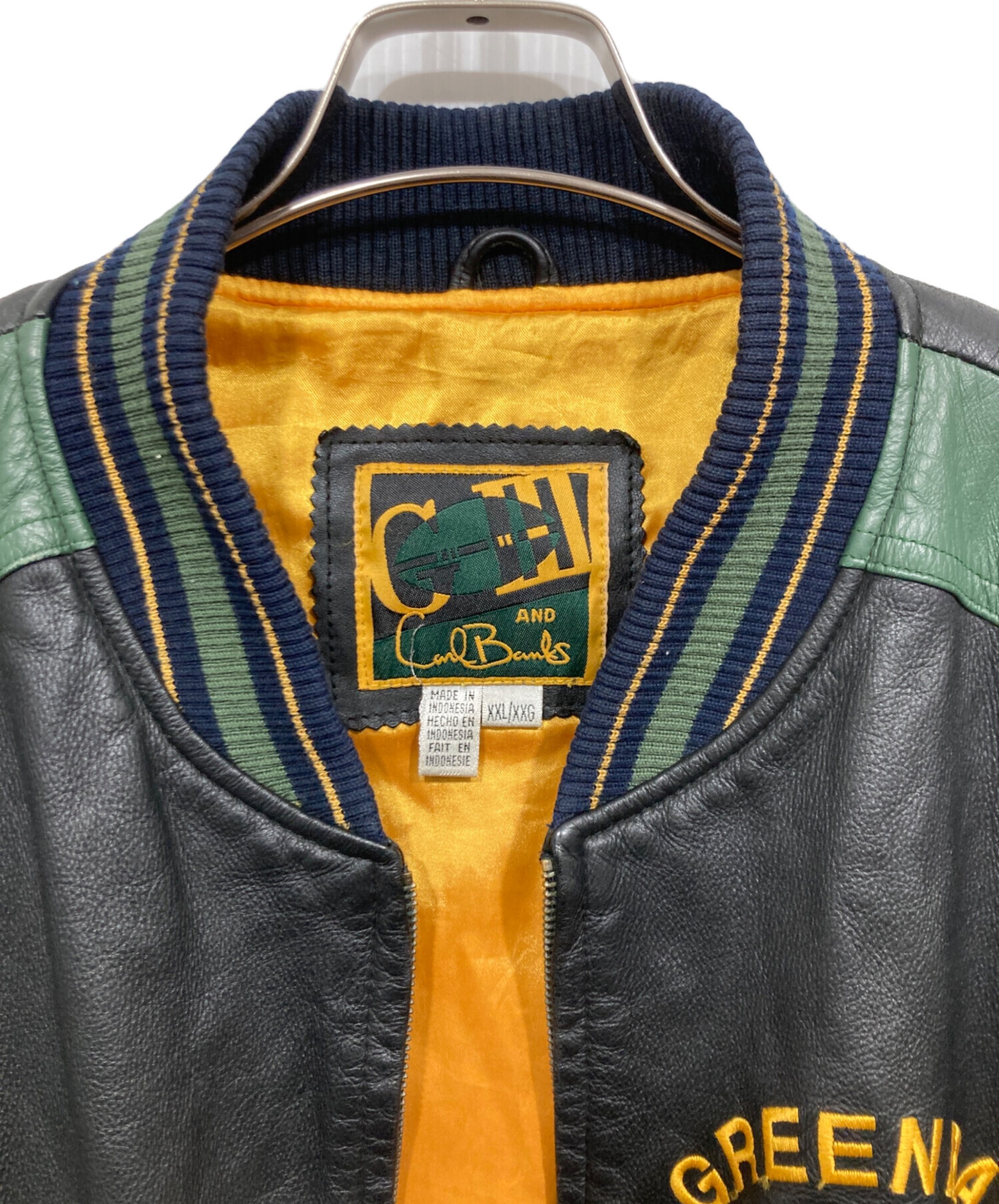 中古・古着通販】NFL (エヌエフエル) レザースタジャン ブラック