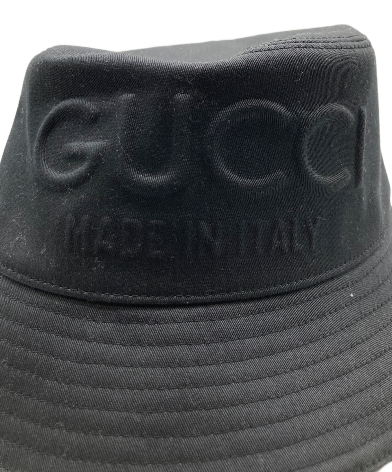 中古・古着通販】GUCCI (グッチ) エンボス バケットハット ブラック