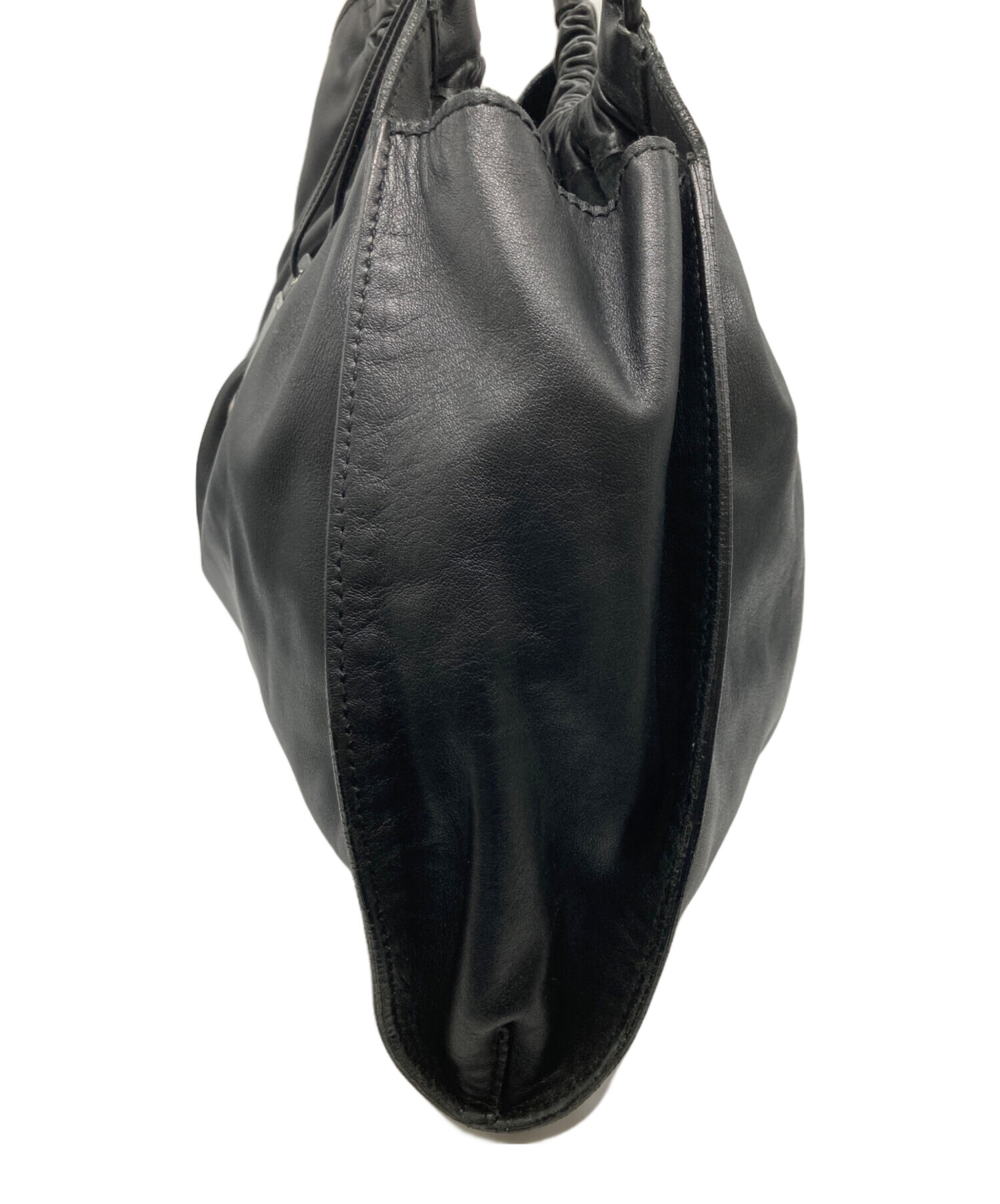 中古・古着通販】GUCCI (グッチ) レザーハンドバッグ ブラック