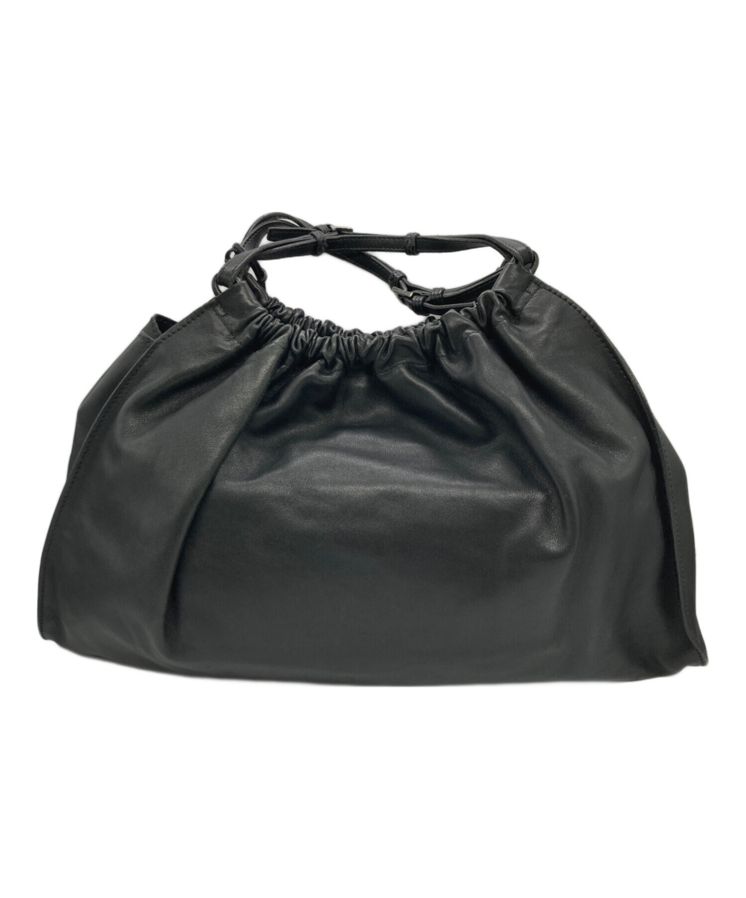 中古・古着通販】GUCCI (グッチ) レザーハンドバッグ ブラック