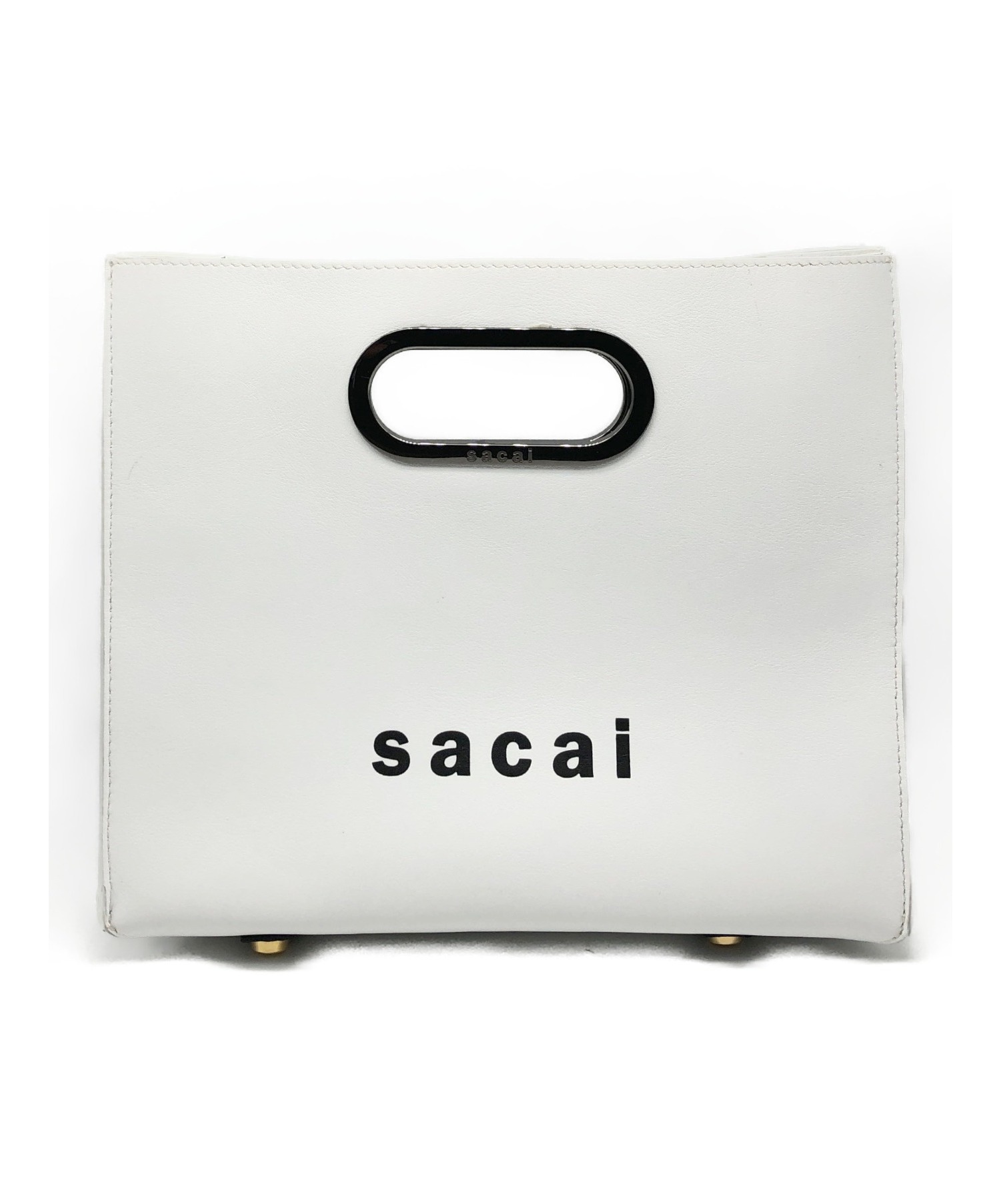 中古・古着通販】sacai (サカイ) ロゴハンドバッグ ホワイト サイズ