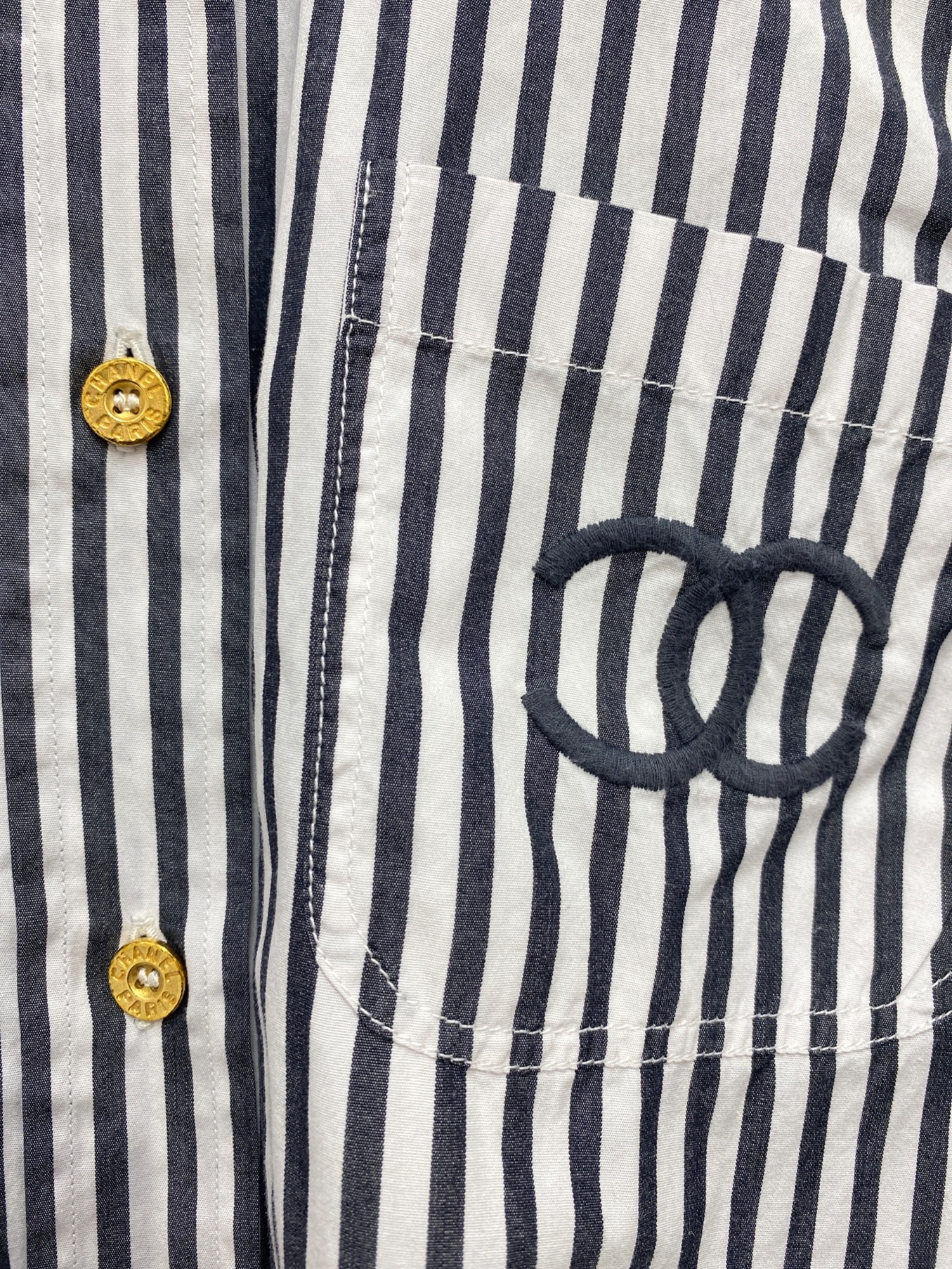 中古・古着通販】CHANEL (シャネル) ヴィンテージストライプシャツ
