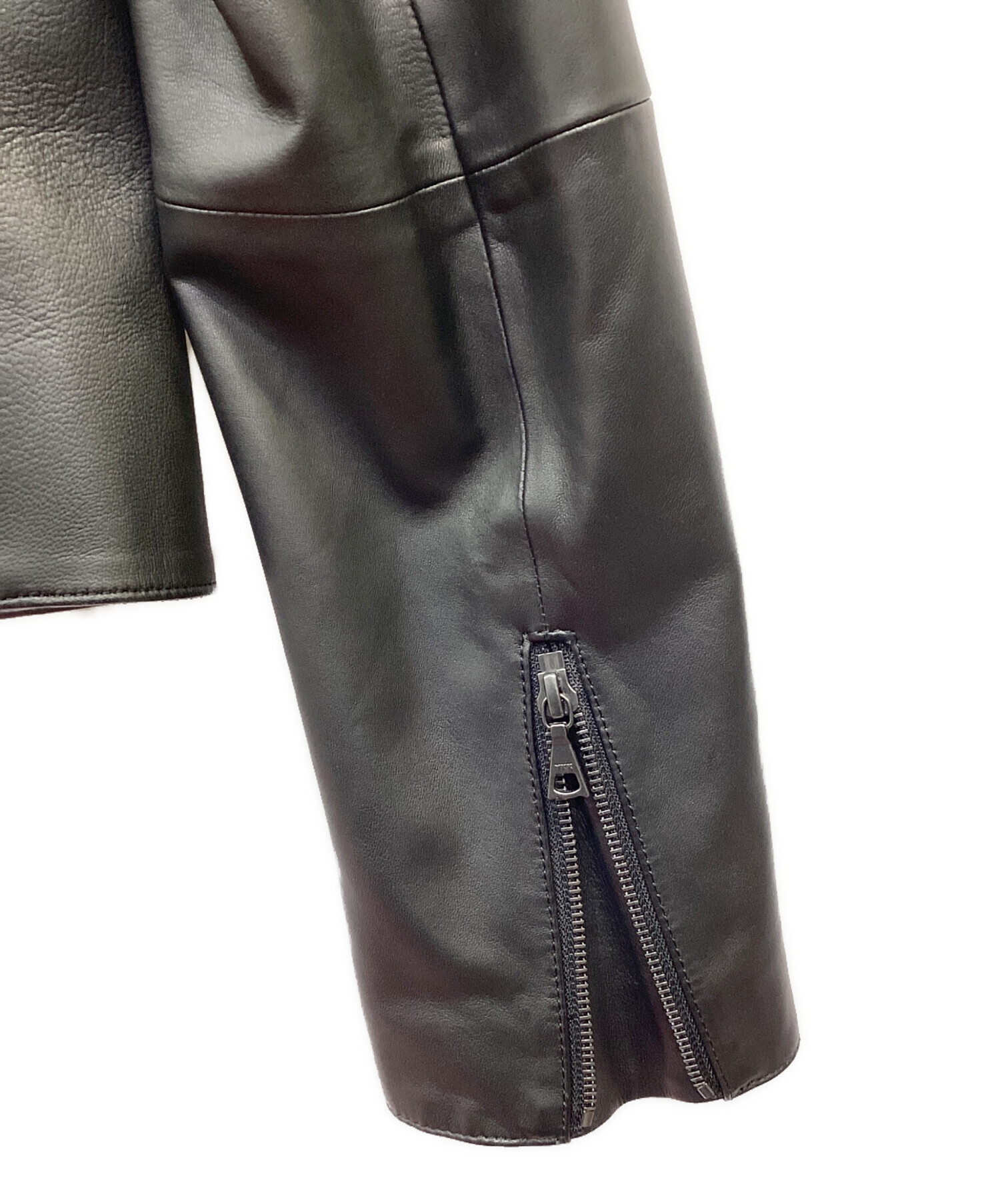 中古・古着通販】theory (セオリー) LUXE LEATHER/BAVEWICK N ブラック