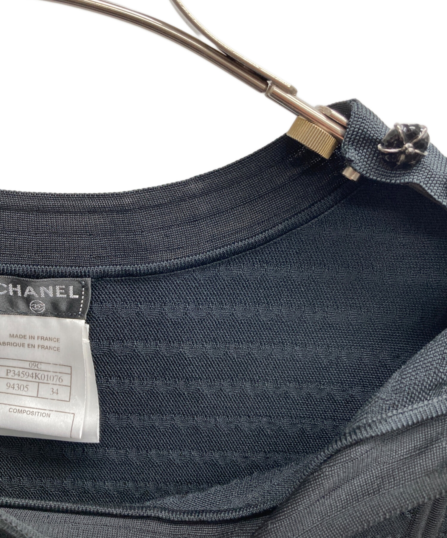 中古・古着通販】CHANEL (シャネル) ニットワンピース ブラック サイズ