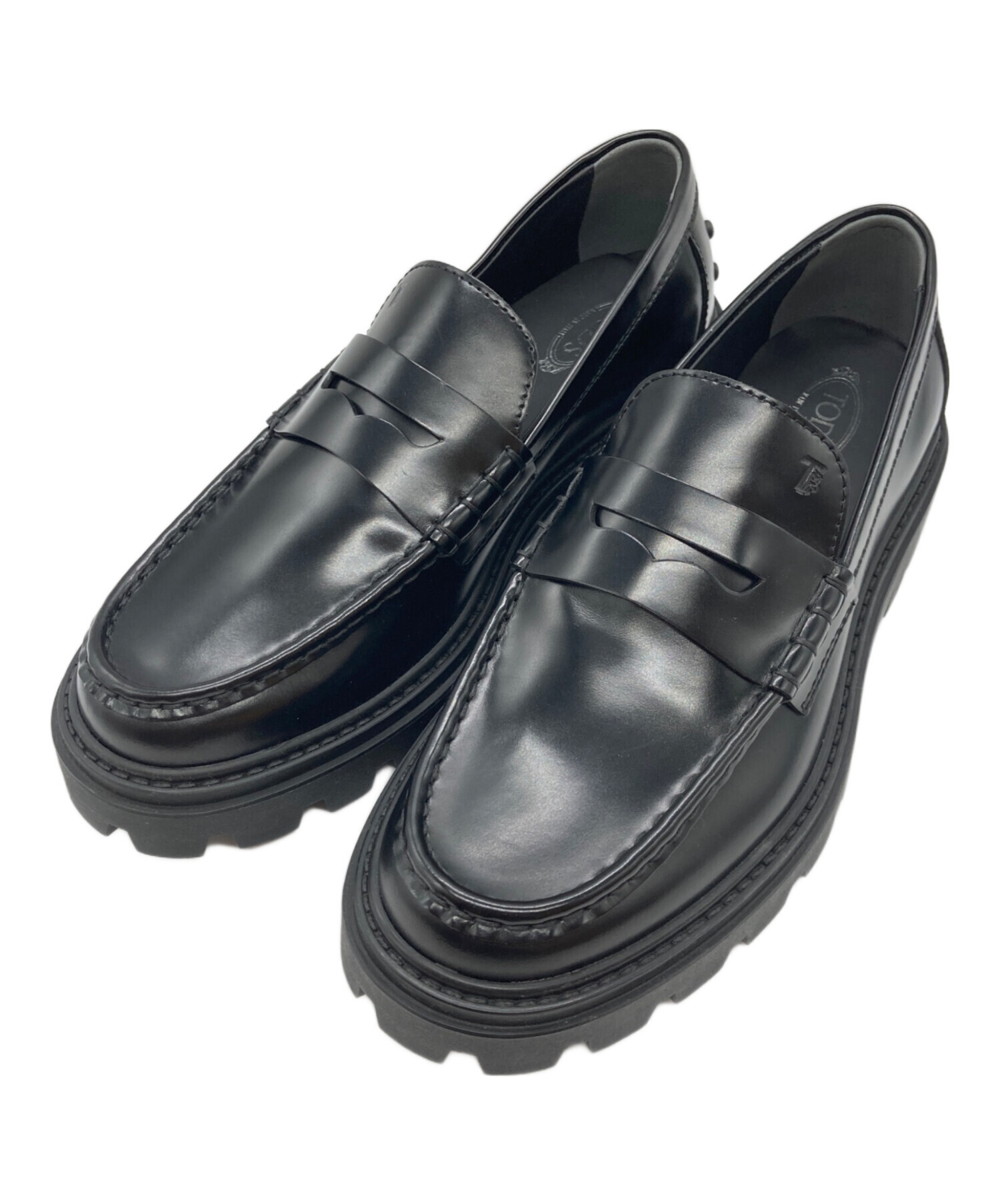 中古・古着通販】TOD'S (トッズ) レザーローファー ブラック サイズ:37