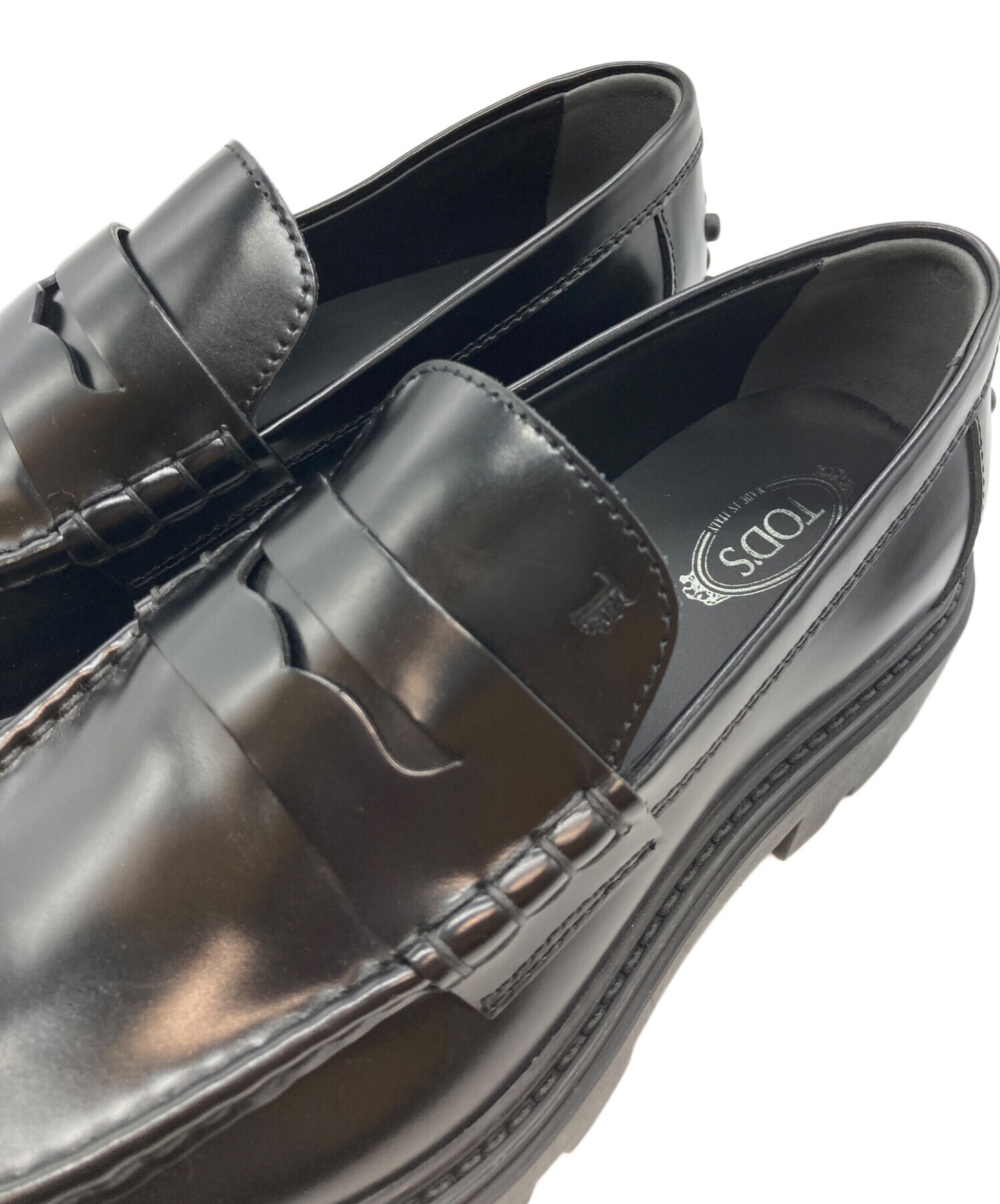 中古・古着通販】TOD'S (トッズ) レザーローファー ブラック サイズ:37