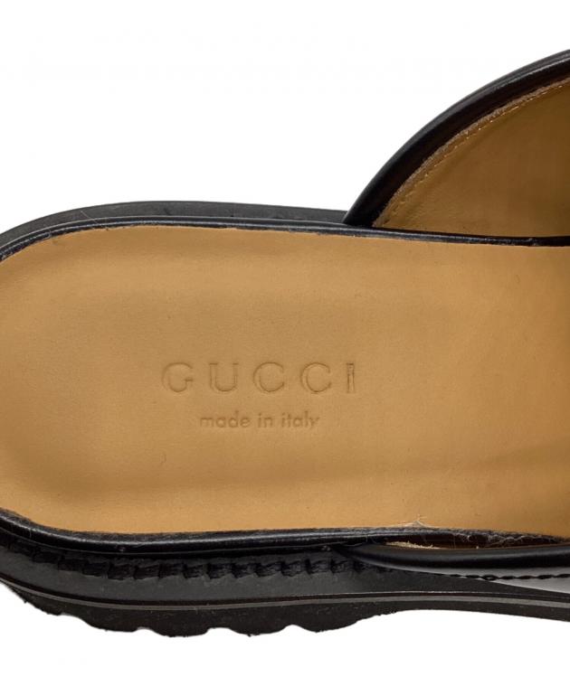 中古・古着通販】GUCCI (グッチ) ホースビットレザーミュール ブラック