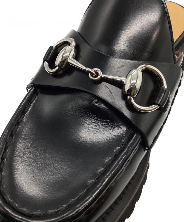 中古・古着通販】GUCCI (グッチ) ホースビットレザーミュール ブラック