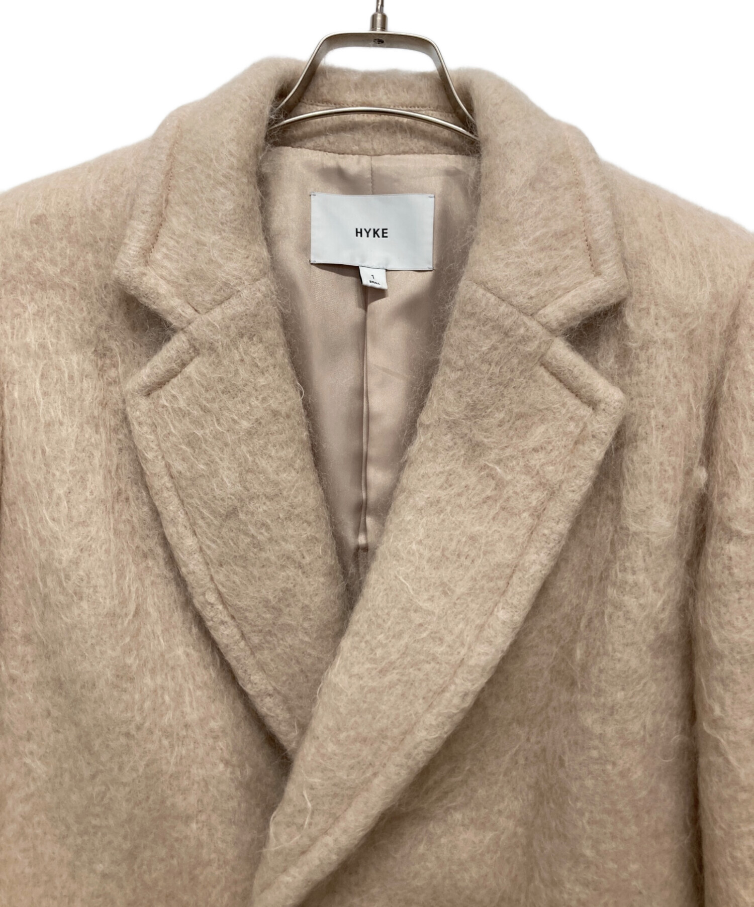 中古・古着通販】HYKE (ハイク) モヘアダブルブレストコート ベージュ