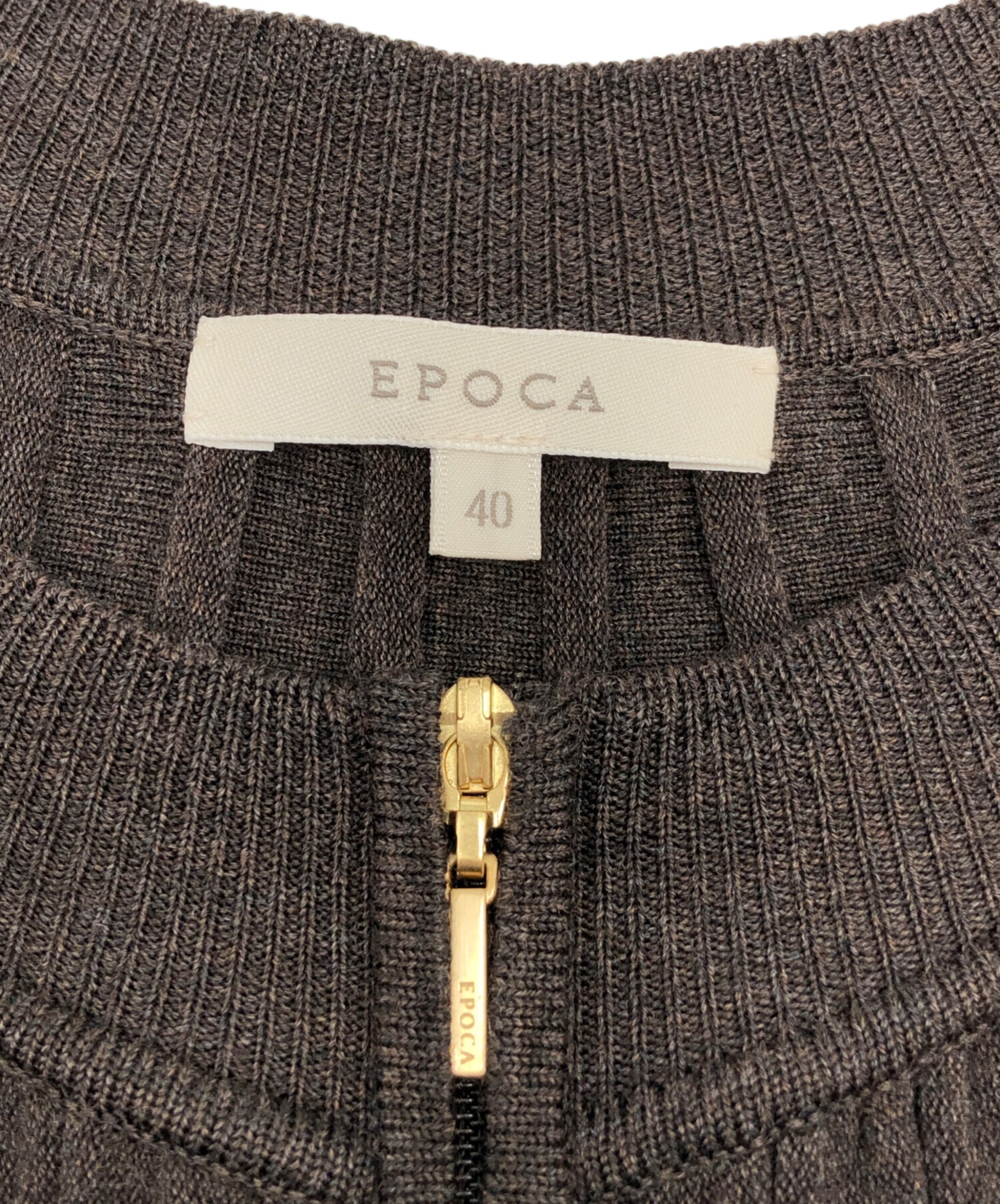 中古・古着通販】EPOCA (エポカ) プリーツケープジップニット ブラウン