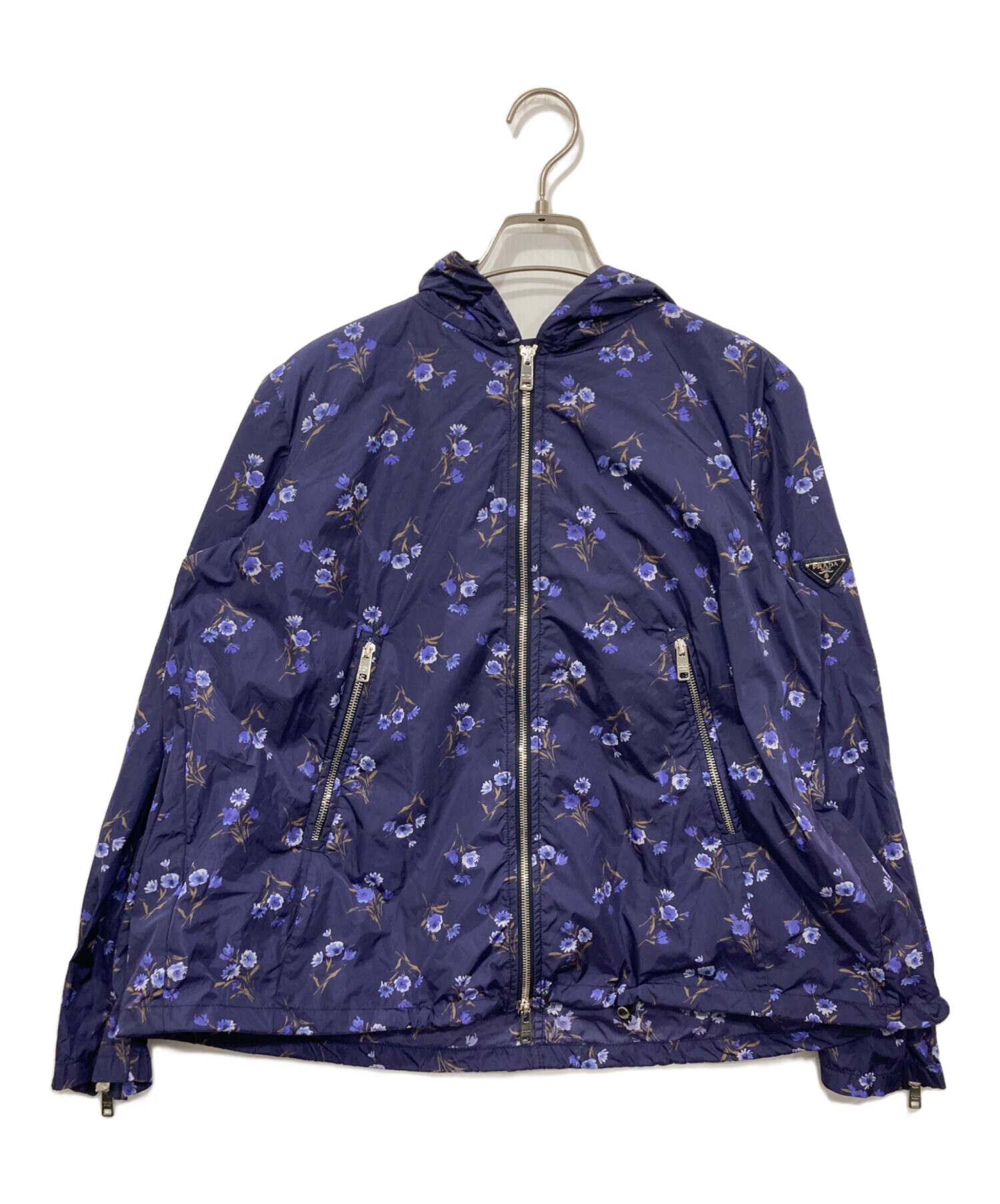 中古・古着通販】PRADA (プラダ) 花柄ナイロンジャケット ネイビー