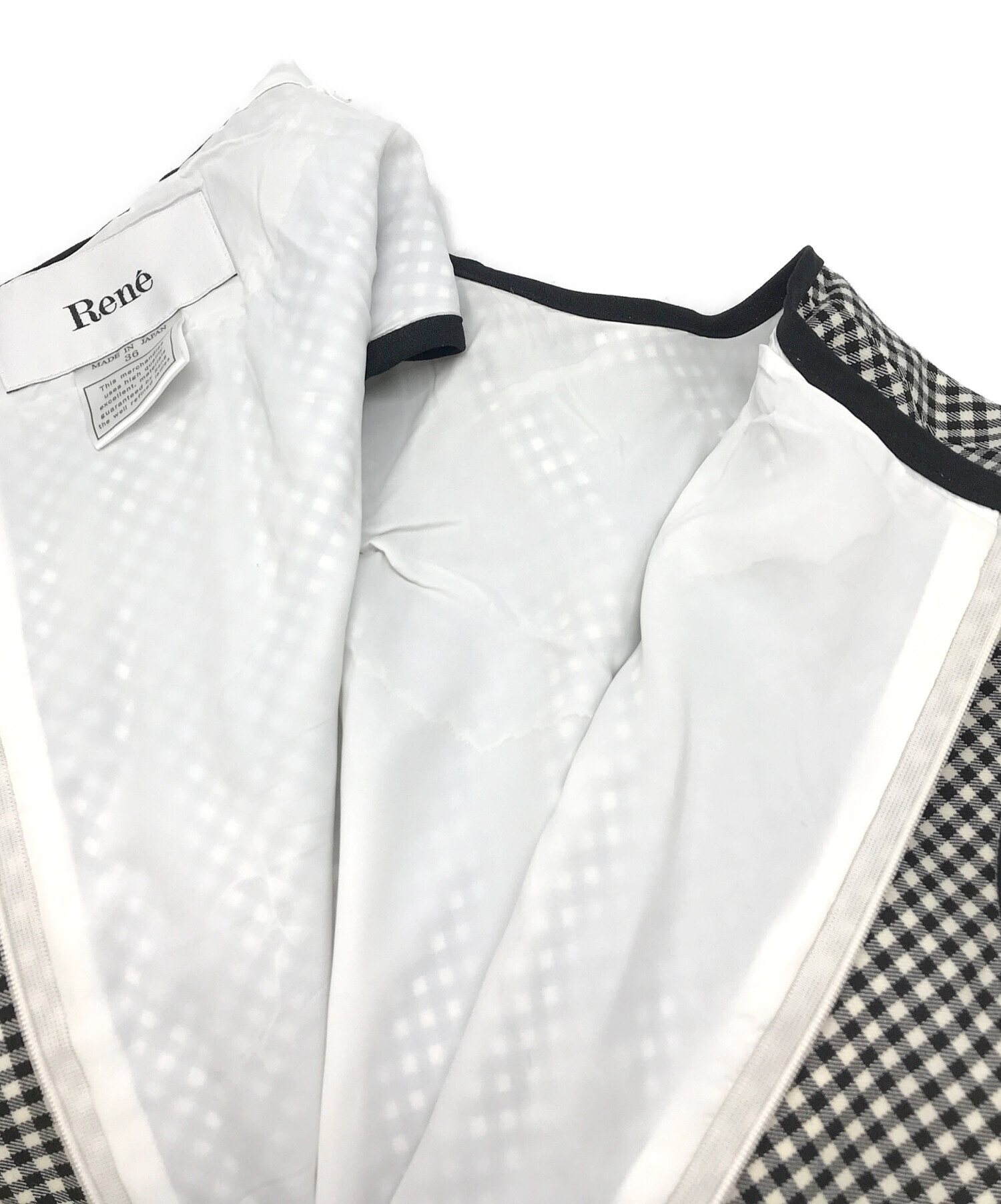 中古・古着通販】Rene (ルネ) ギンガムチェックティアードワンピース