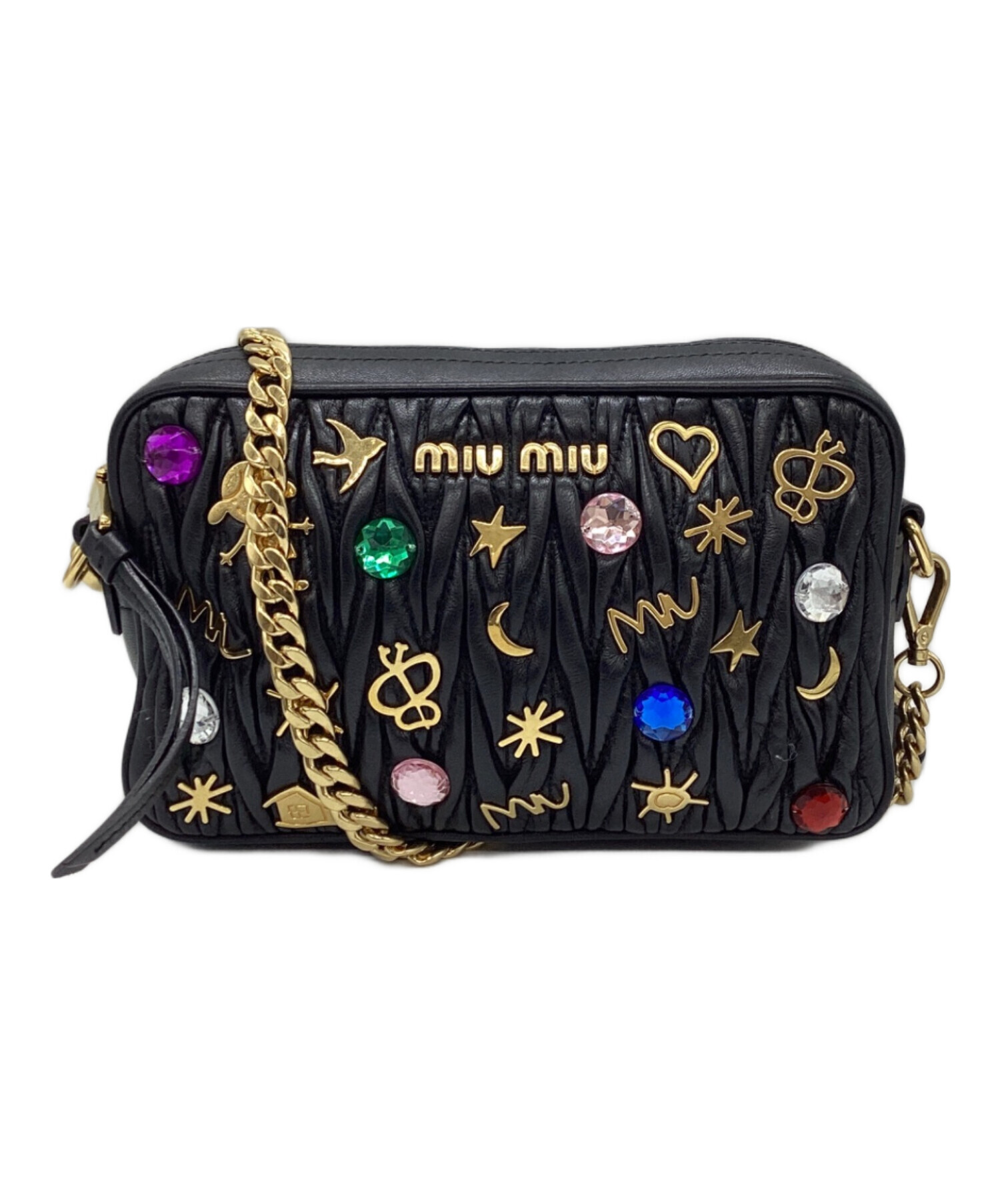 中古・古着通販】MIU MIU (ミュウミュウ) マテラッセレザー ビジュー