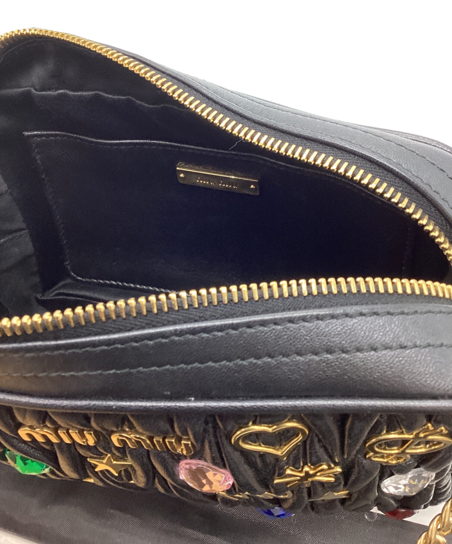 中古・古着通販】MIU MIU (ミュウミュウ) マテラッセレザー ビジュー