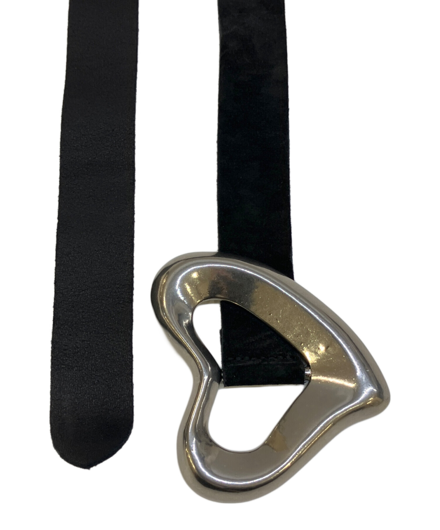 中古・古着通販】SEA (シー) BIG HEART SUEDE BELT ブラック｜ブランド