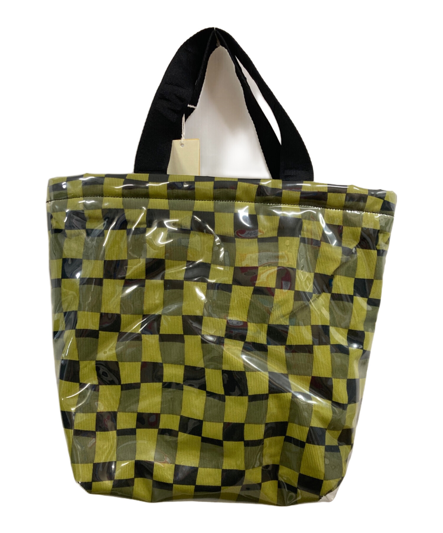 中古・古着通販】MARNI (マルニ) PVCチェックトートバッグ オリーブ