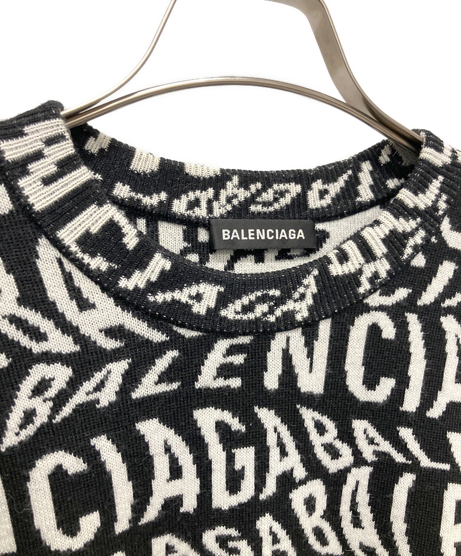 中古・古着通販】BALENCIAGA (バレンシアガ) ロゴ総柄ニットセーター