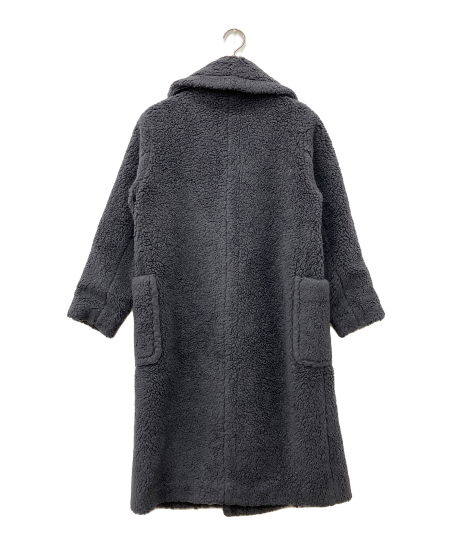 中古・古着通販】ANAYI (アナイ) カーリーボアロングコート グレー