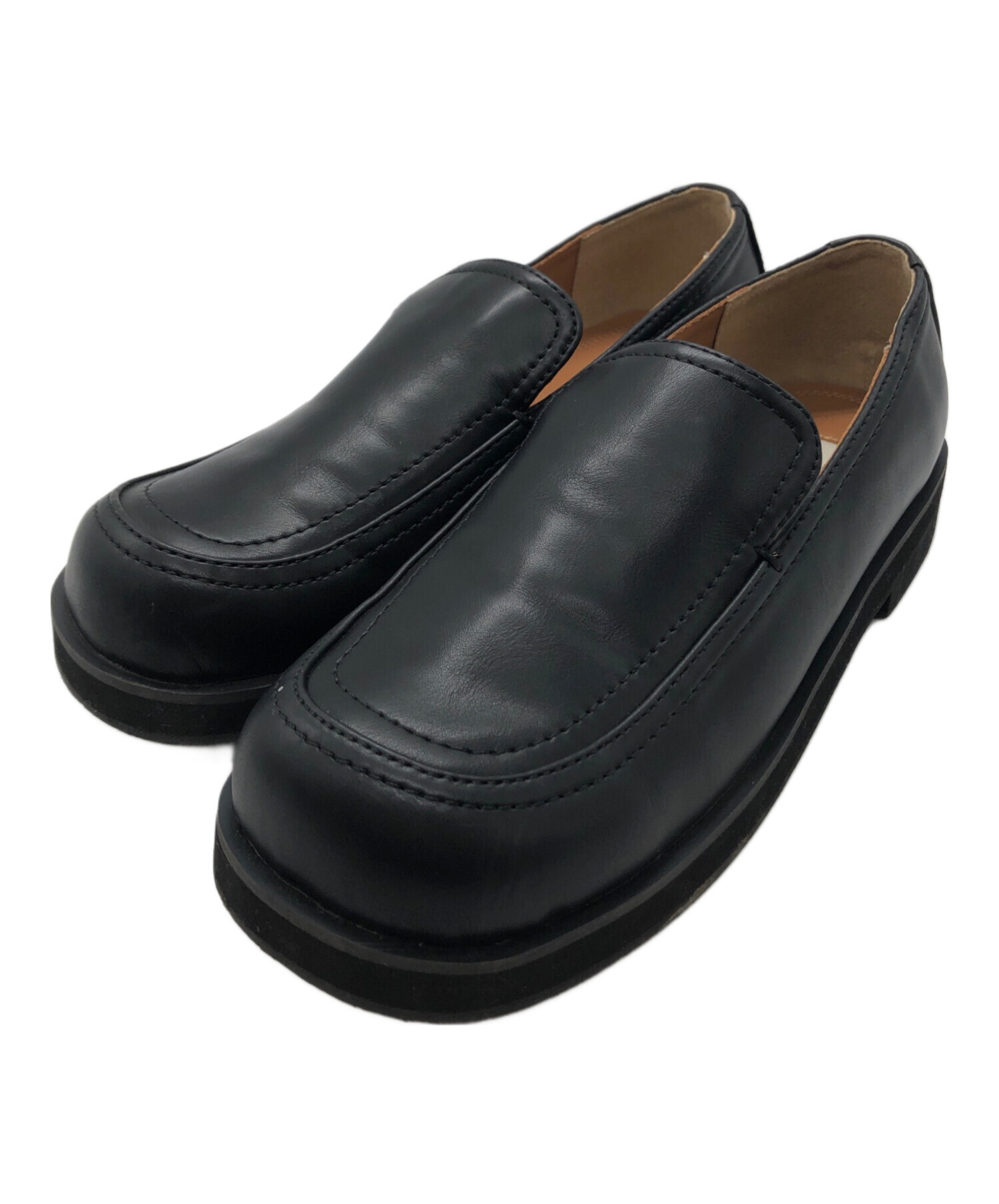 中古・古着通販】anuke (アンヌーク) Ecoleather Loafers ブラック