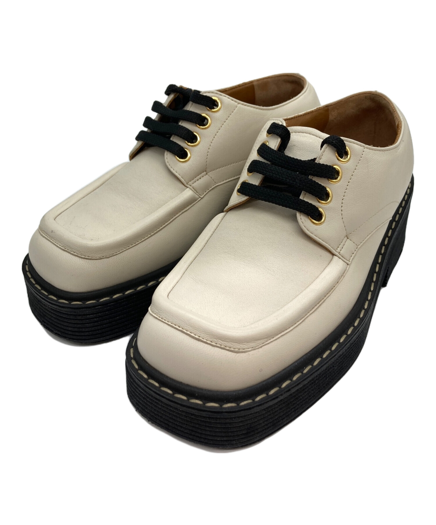 中古・古着通販】MARNI (マルニ) スクエアトゥレースアップシューズ