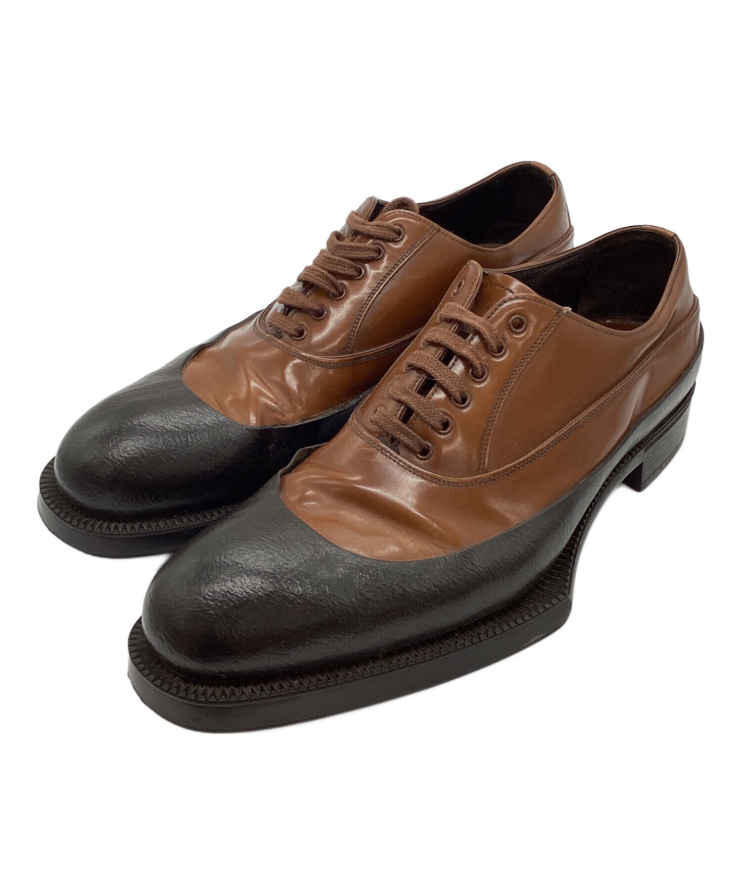 中古・古着通販】PRADA (プラダ) ラバーソールレザーシューズ ブラウン