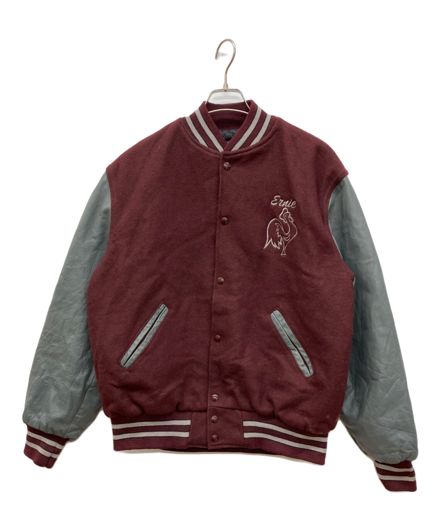 中古・古着通販】Holloway (ホロウェイ) レザー切り替え刺繍スタジャン