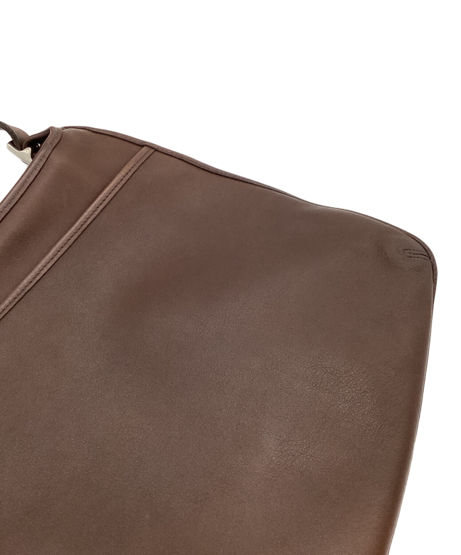 中古・古着通販】COACH (コーチ) レザーショルダーバッグ ブラウン