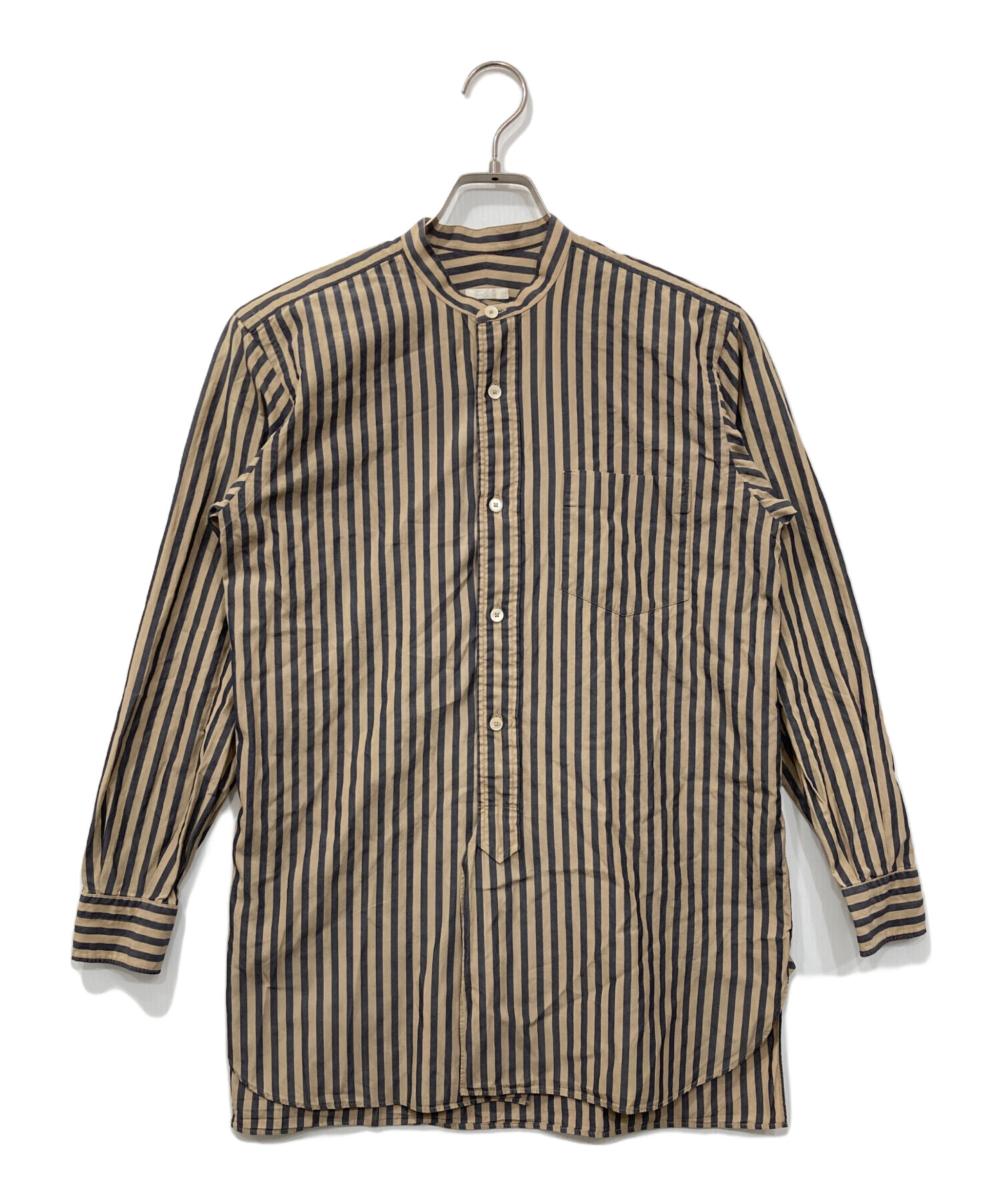 中古・古着通販】COMOLI (コモリ) ストライプバンドカラーシャツ