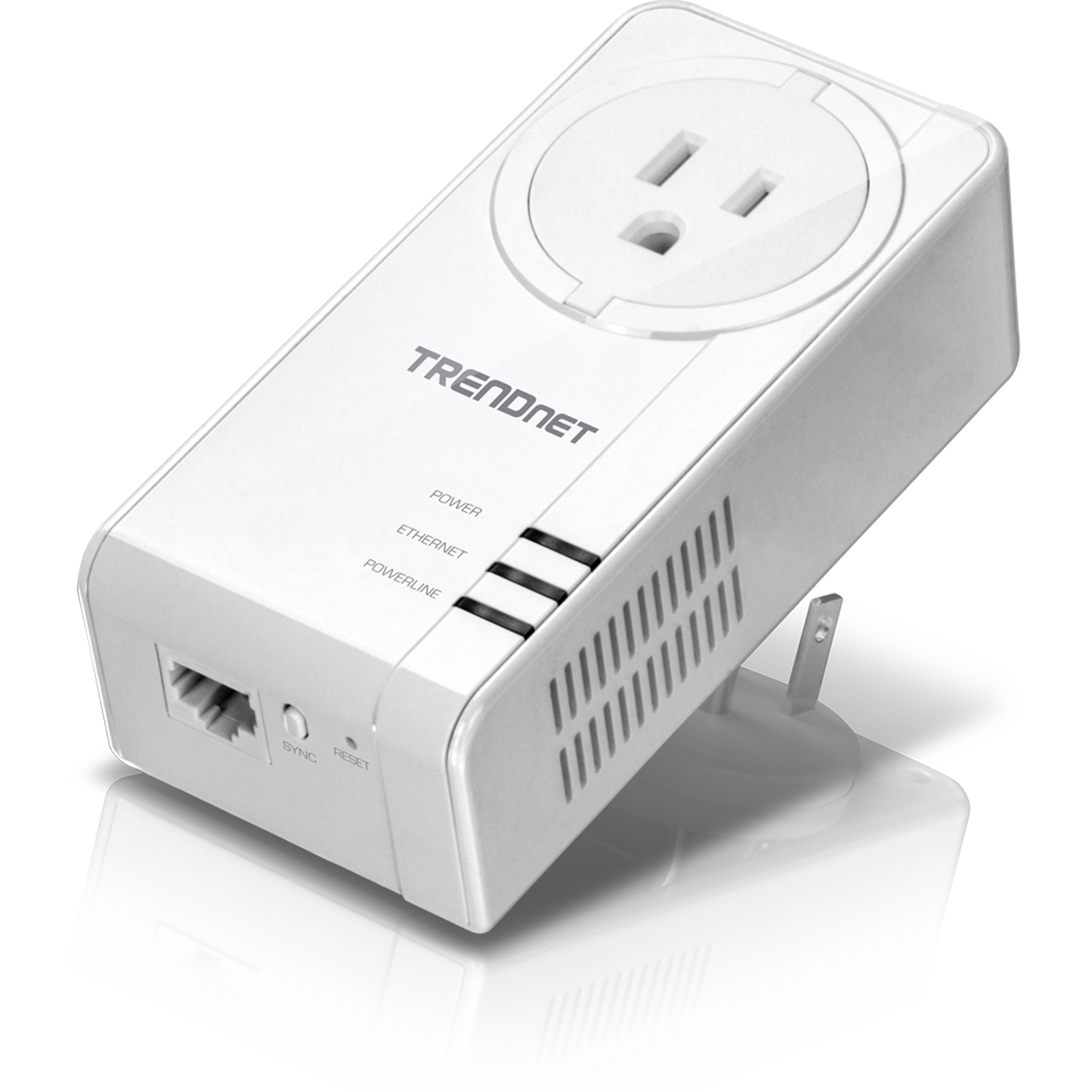 Powerline 1300 AV2 Adapter with Built-in Outlet - TRENDnet TPL-423E