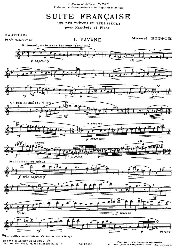 Suite Francaise on Themes of the 17th Century - OB/PN - Trevco Music