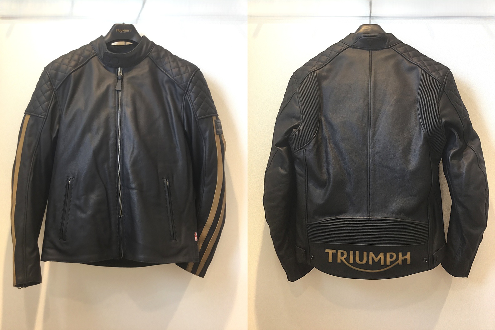 トライアンフレザージャケットBraddan Sport Jacket / Black&Gold