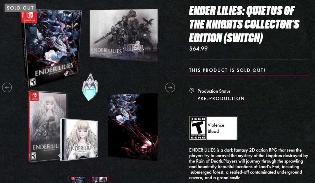 名作A・RPG『ENDER LILIES』のパッケージ限定版が復活している【再生産