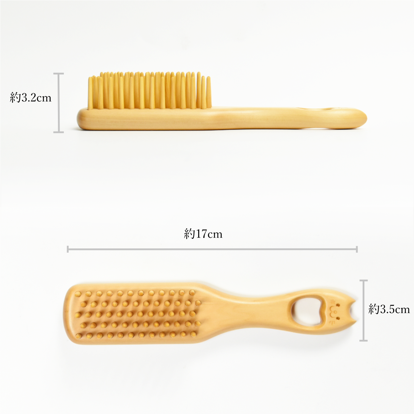 つげブラシ 5列 ネコ まる目 | 別府つげ工芸