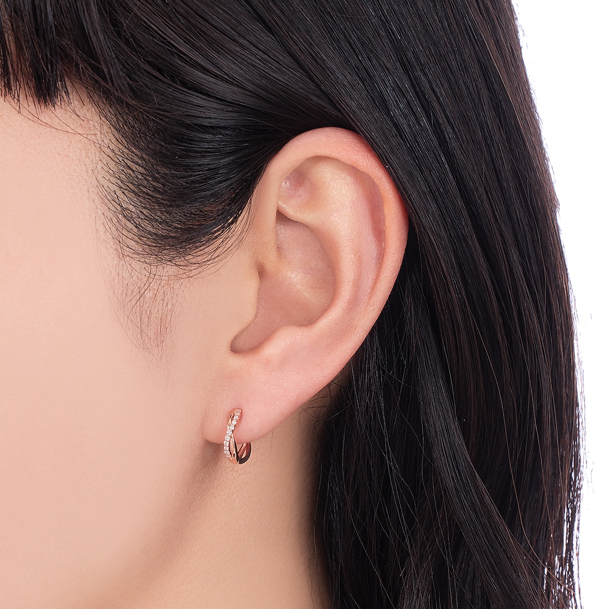 K10ピンクゴールドダイヤモンドピアス(RPE407-001)|TSUTSUMI