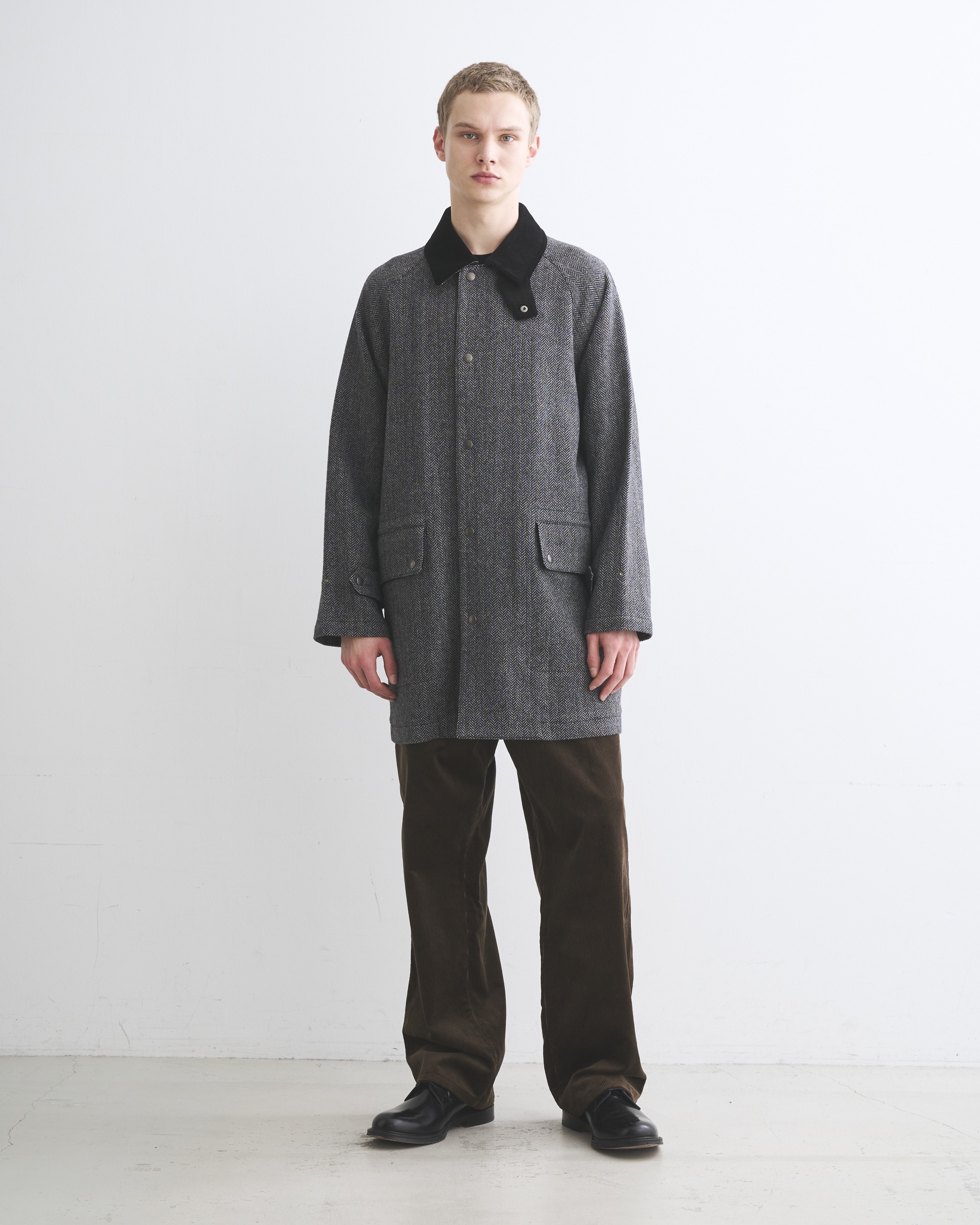 HARROGATE ハロゲート｜ヘリンボーン (グレー)｜メンズ｜コート