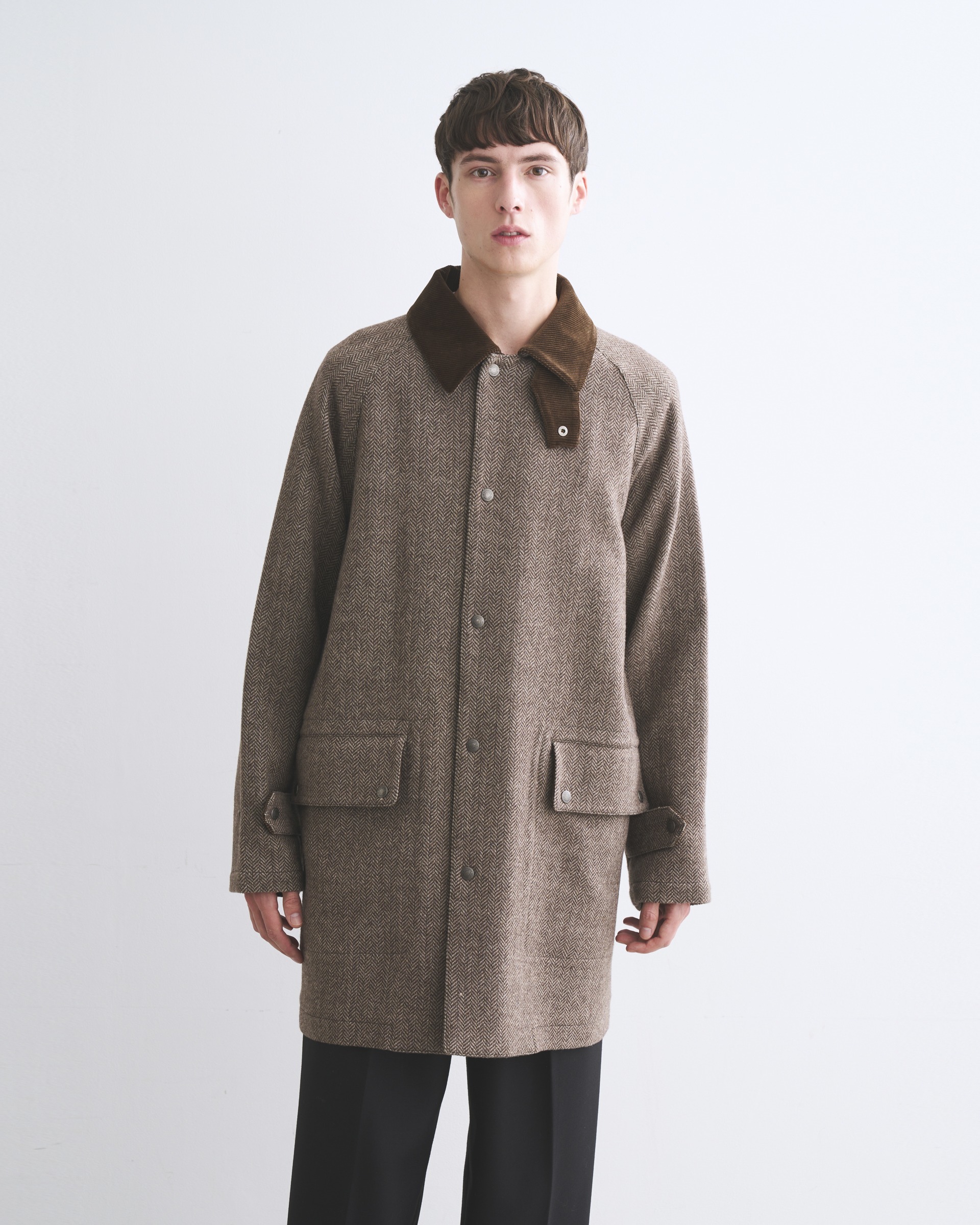 HARROGATE ハロゲート｜ヘリンボーン (ブラウン)｜メンズ｜コート