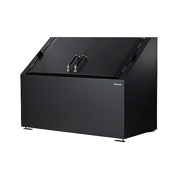 ステンレス製大型ゴミ箱 DSシリーズ トルクヒンジ扉 黒ZAM DS-BZ-1575