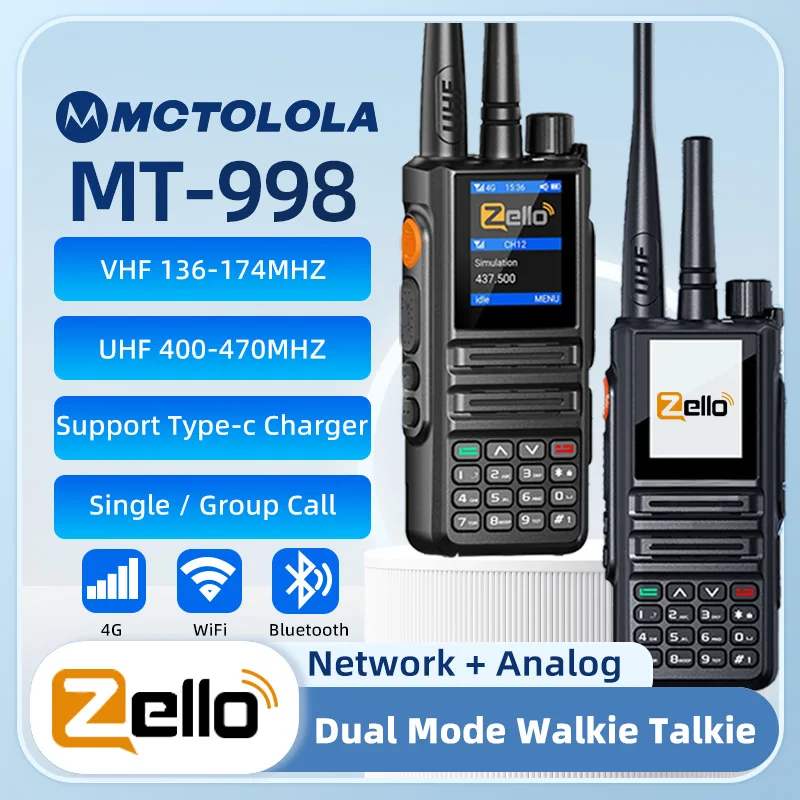 Analog Network Radio Dual Mode Walkie Talkie Zello Global POC UHF